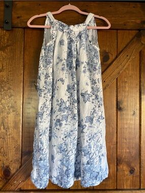 Blue Floral Bellambia Linen Mini Dress